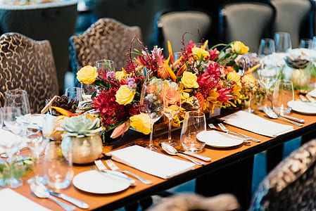 red and yellow flower arrangement thumbnail