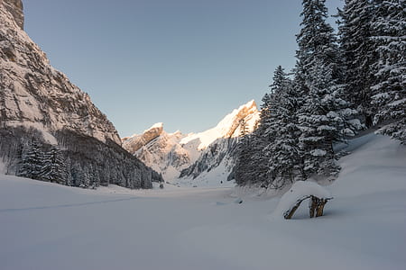 mountain alps under clear blue sky thumbnail