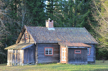 brown wooden log house thumbnail