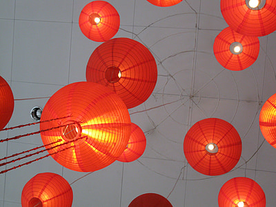 orange pendant lamp lot thumbnail