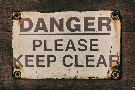Close up shot of an old danger sign, image captured with a Canon 5D in Kent, England thumbnail