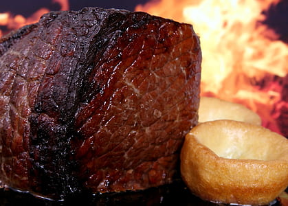 roasted steak near bread thumbnail