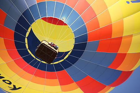 low angle photography of the multicolored hot air balloon in flight thumbnail