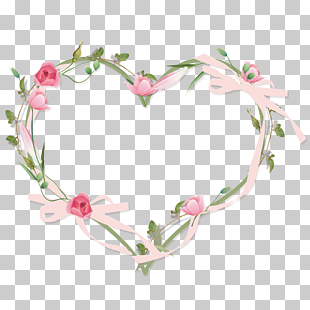 Flower Heart Garden roses , ps flower border flower material, pink flowers illustration PNG clipart