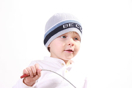 children wearing gray knit cap thumbnail