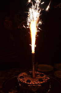cake with sparkle candle on top lighten thumbnail