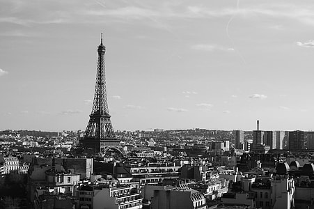 Black White Eiffel Tower Paris thumbnail