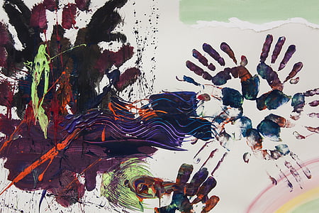 black and multicolored abstract painting thumbnail