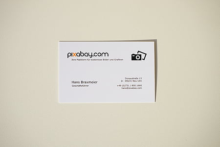 closeup photo of Pixabay business card thumbnail
