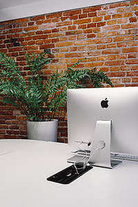 Modern office Interior with old vintage brick Wall thumbnail