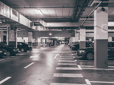 black-and-white, cars, vehicles, parking thumbnail