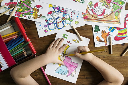 toddler drawing angel playing trumpet thumbnail