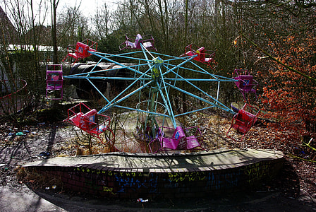 Kiddie Ride at Abandoned Amusement Park in Dadizele, Belgium thumbnail