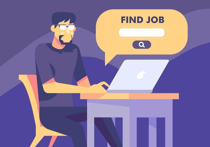 Job Search Via Website svg, ai file