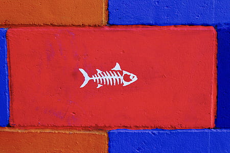 red, brown, and blue with fishbone artwork thumbnail
