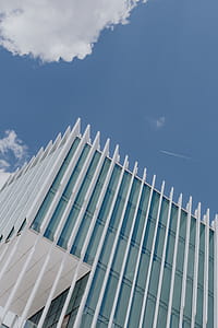 Modern white building, EDP Headquarters of architect Aires Mateus, Lisbon, Portugal thumbnail