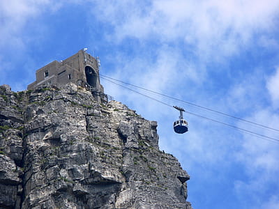 grey cable car on mountain thumbnail
