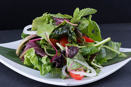 vegetable salad on white ceramic plate thumbnail