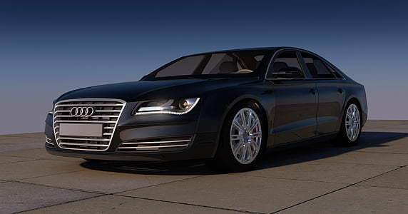 black Audi sedan on road during daytime thumbnail