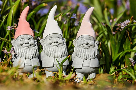selective focus photography of three gnome figurines thumbnail