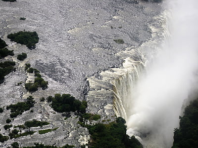 aerial photography of waterfalls thumbnail