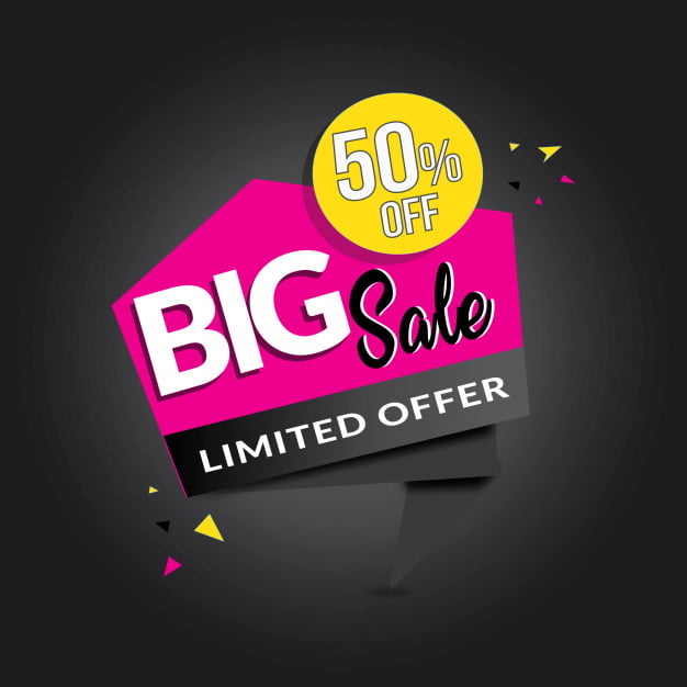 Black White Pink Custom Shape Big Sale Banner Eps File Free