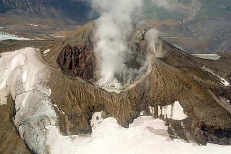 Mount Martin with steam in Katmai National Park, Alaska thumbnail