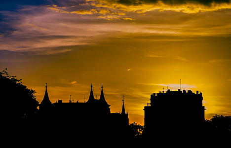 silhouette photography of structure thumbnail