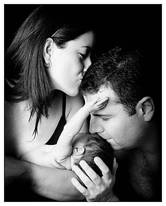 parents, couple, pregnancy, newborn, black And White, love thumbnail