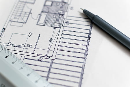 black ballpoint pen on house blueprint thumbnail