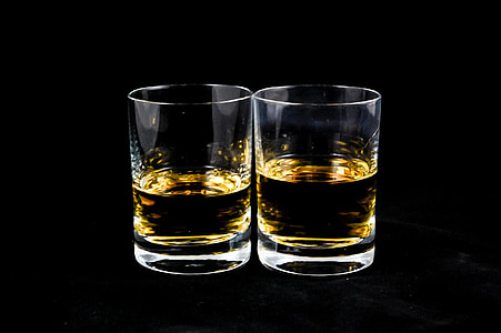 two clear drinking rock glasses thumbnail