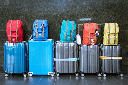 assorted-color luggage bags lot thumbnail