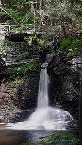 Deer Leap Falls in high Summer at George W. Childs Recreation Site in Dingmans Ferry, Delaware Township, PA. thumbnail