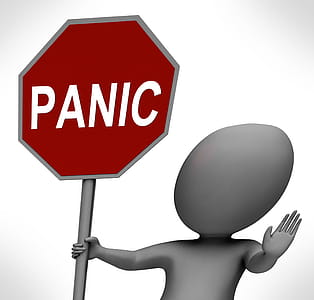 Panic Red Stop Sign Showing Stopping Anxiety Panicking thumbnail