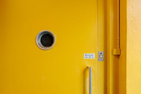 yellow metal door closeup photo thumbnail