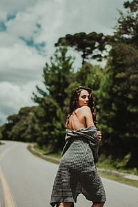 young woman, outside, street, woman thumbnail