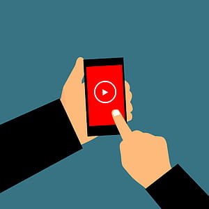 Illustration of watching streaming videos on mobile device or smartphone thumbnail
