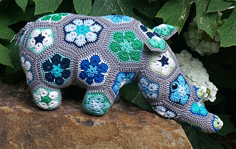 grey rhinoceros plush toy thumbnail