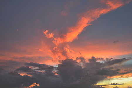 photography of gray, orange, and white cloudy sky thumbnail