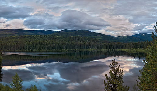 mountains, nature, sky, water thumbnail