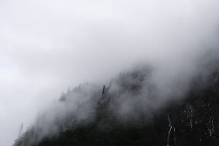 grayscale photo of smoky mountain thumbnail