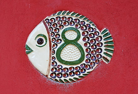 white, green, and red fish decoration thumbnail