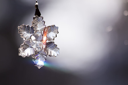 macro photography of silver snowflake pendant thumbnail