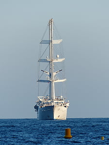 white galleon on sea at daytime thumbnail