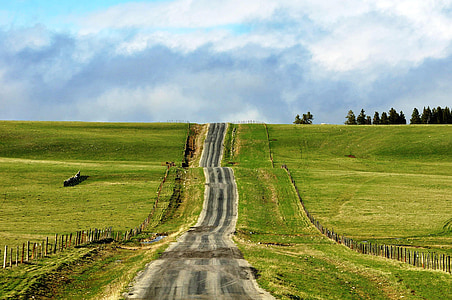 landscape photography gray road in field thumbnail
