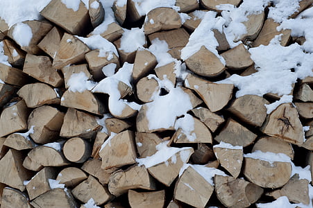 snow-covered pile of firewood thumbnail