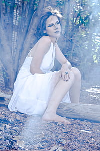 Female Wearing White Dress Photography thumbnail