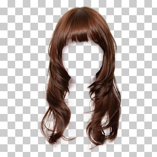 Hairstyle Wig Long hair, Free wig hairstyle dress material matting, brown wig PNG clipart