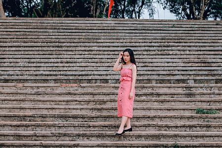 Woman In Spaghetti Strap Dress thumbnail