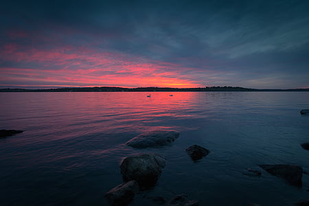 calm sea under gray clouds thumbnail